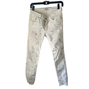 ZARA White Paint-Splatter Women's Jeans Skinny Size 4